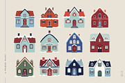 Christmas holiday houses & clipart, a Seasonal Illustration by Olia (Thumbnail 7 of 13)
