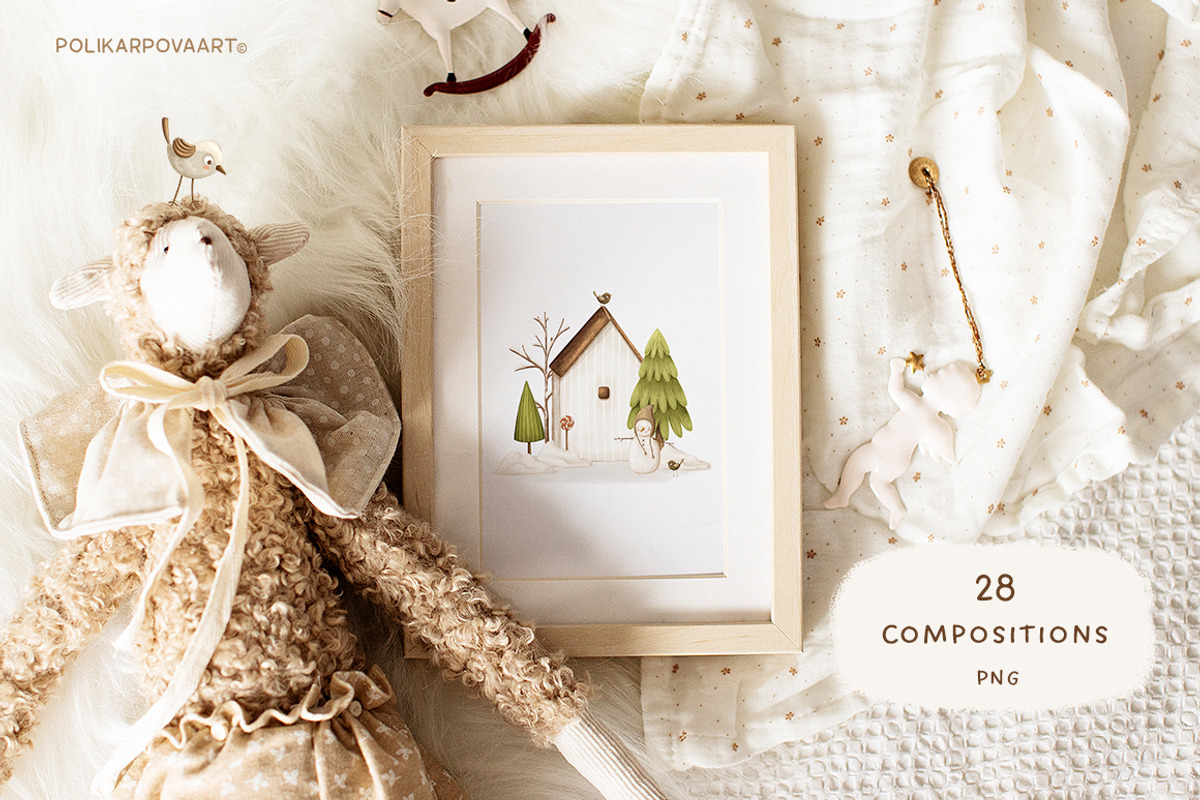 Happy Holidays. Christmas collection, an Animal Illustration by polikarpovaart (Photo 3 of 15)