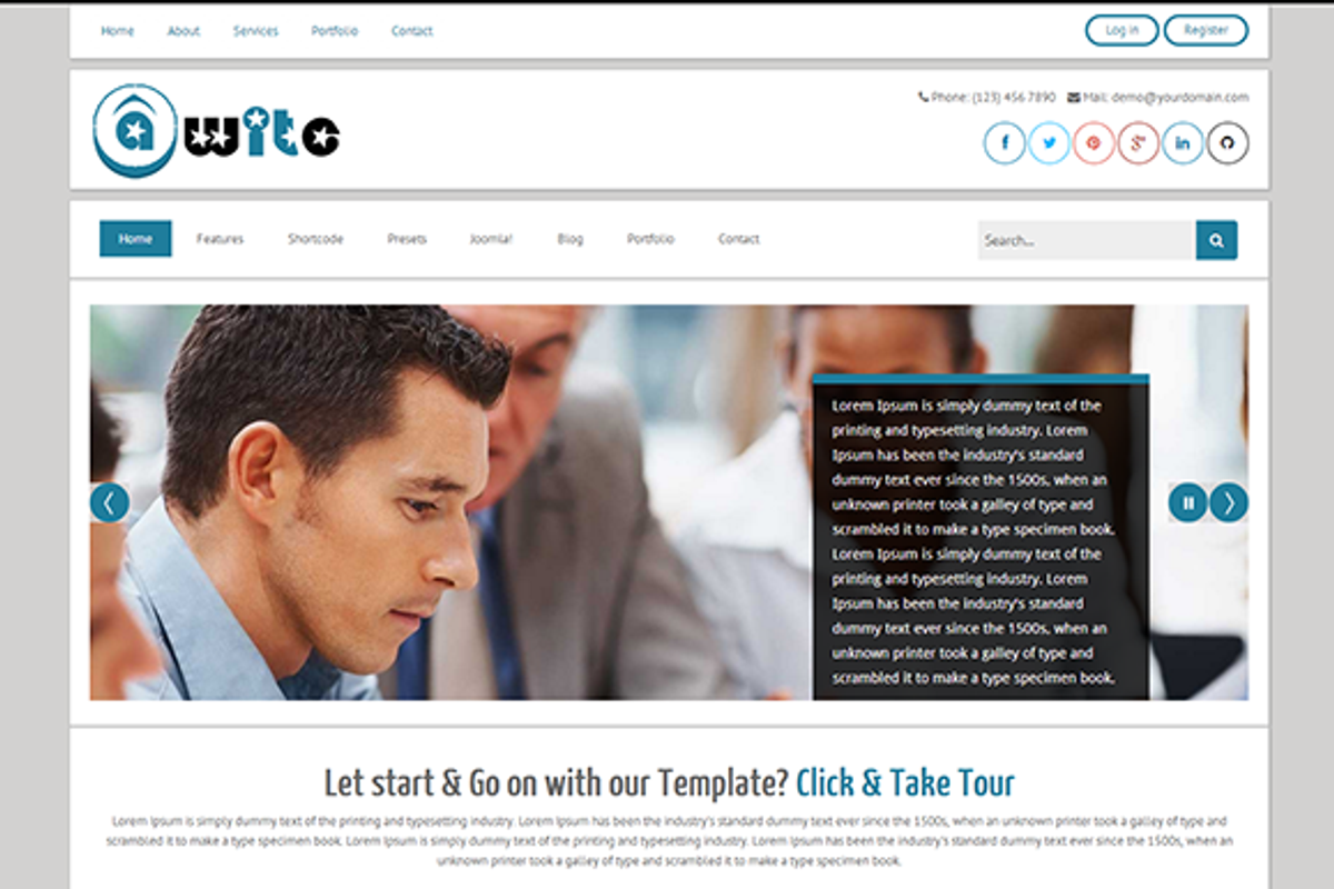 PS Awite Bootstrap Joomla3 Template, a Websites & App Template by PCMShaper