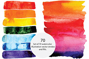 Vector watercolor brush strokes, a Pattern Graphic by risovanya (Thumbnail 1 of 3)