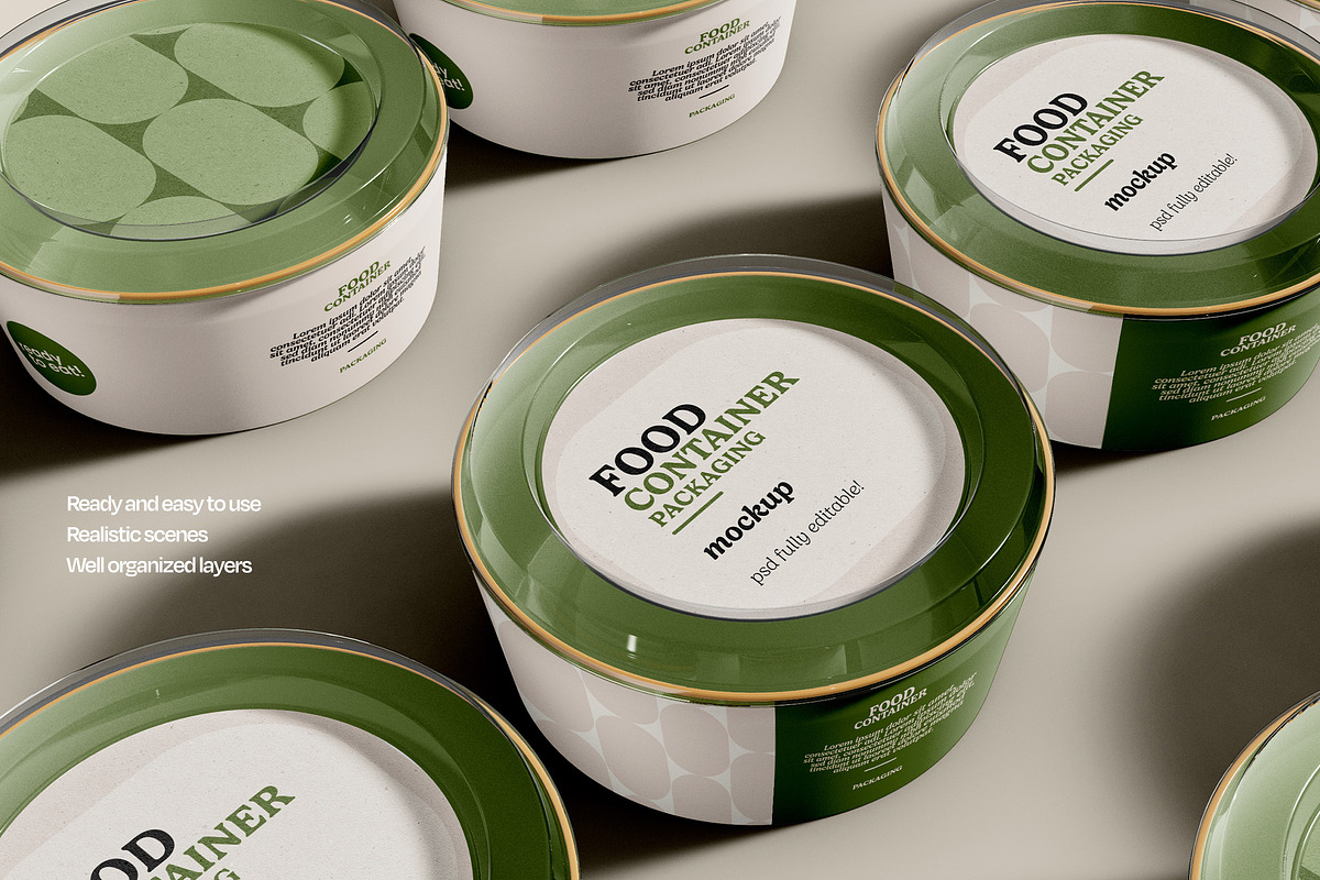 Food Container Packaging Mockup Set, a Cups & Container Mockup by Mego-studio (Photo 6 of 7)