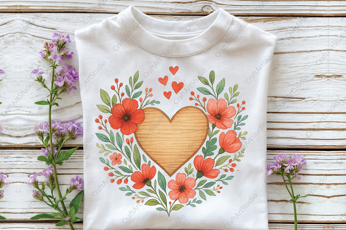 Valentine's Day Wooden PNG, an Illustration by CraftArtStudio (Photo 3 of 4)
