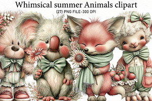 Whimsical summer Animals clipart, an Illustration by Designworld