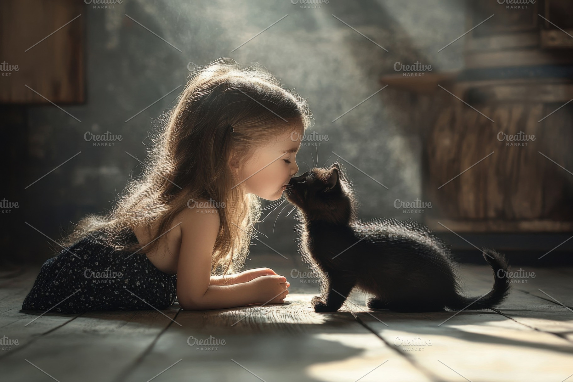 Little girl enjoys affectionate mome, a Photo by Iftikhar Alam
