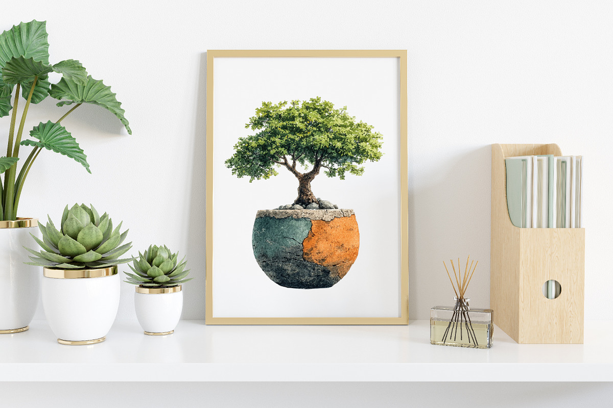 Watercolor Quirky Tree Clipart, an Illustration by Canvas Craft (Photo 6 of 8)