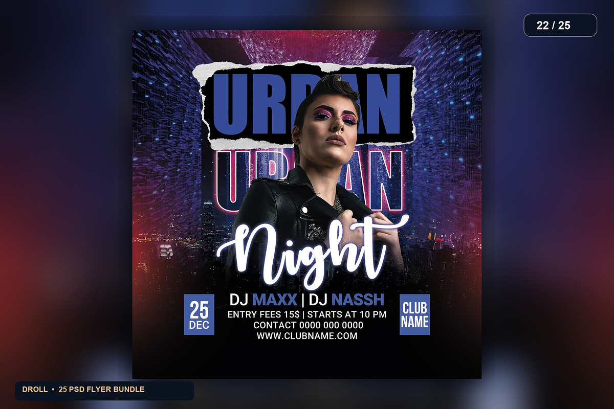 25 Nightclub Party Flyer PSD Bundle, a Flyer Template by Flyer Arts (Photo 25 of 29)