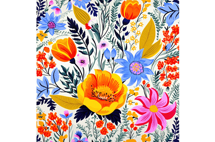 Colorful floral pattern featuring, an Object Illustration by Vectorstockersland