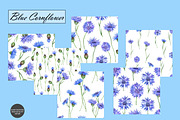 Watercolor Cornflower Patterns, an Illustration by OlDm_Shop (Thumbnail 8 of 10)
