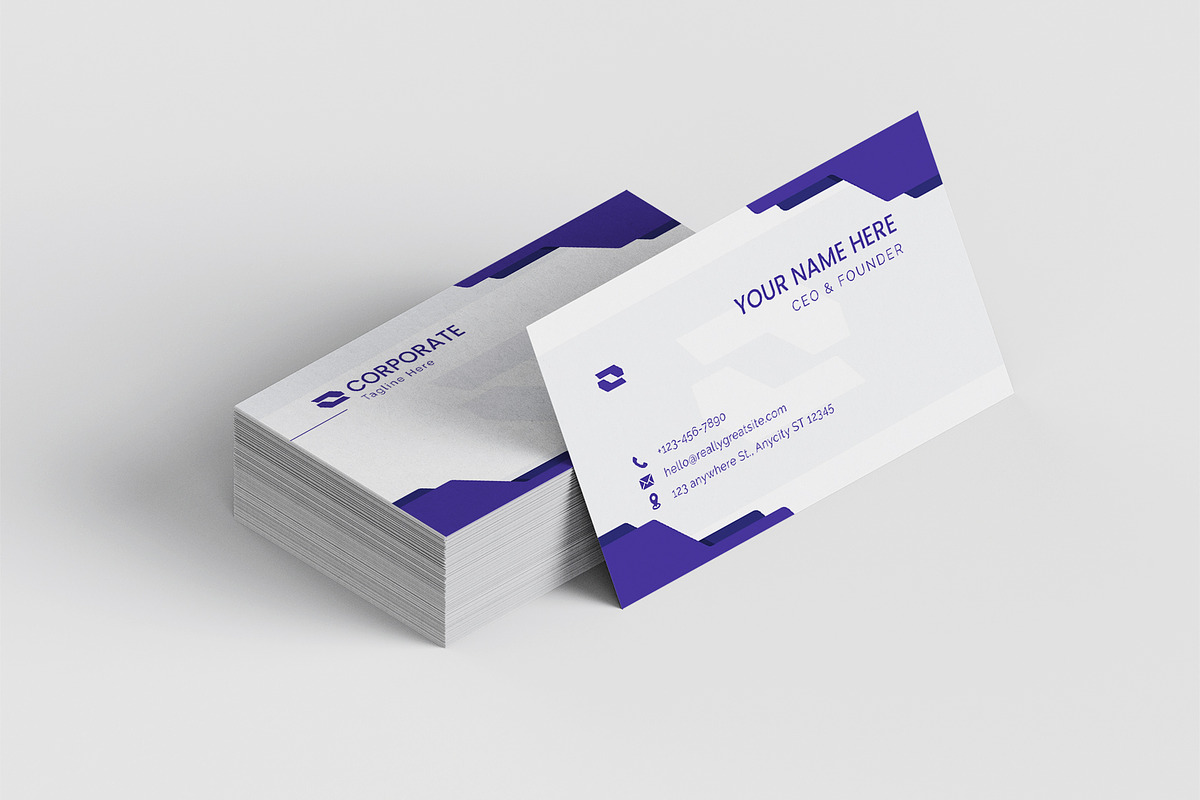 Minimalist Corporate Business Card, a Business Card Template by Artnivora.Std