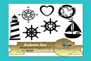 Anchoring Love Shadowed Clipart