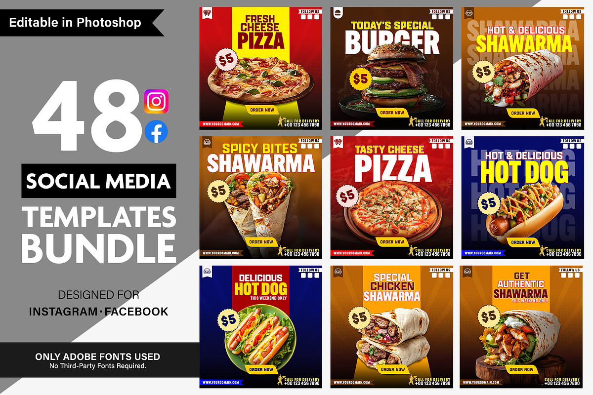 48 Food Social Media Templates – PSD, a Social Media Template by Allies Interactive (Photo 1 of 4)