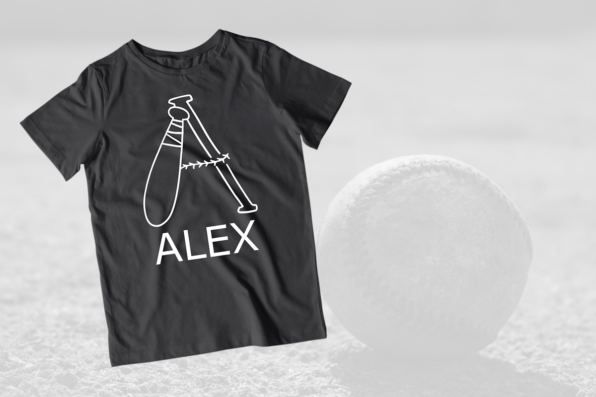 Hand Drawn Baseball Monogram Font preview 5