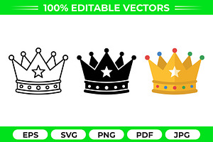 Royal Crown Vector Trio Pack