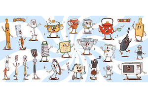 Retro groovy kitchenware, an Object Illustration by Buch&Bee