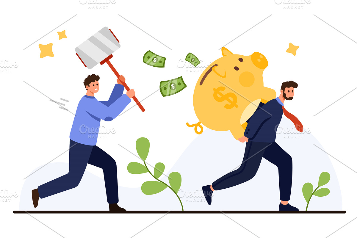 Inflation Impact on Savings Concept, a Finance Illustration by Flashvector