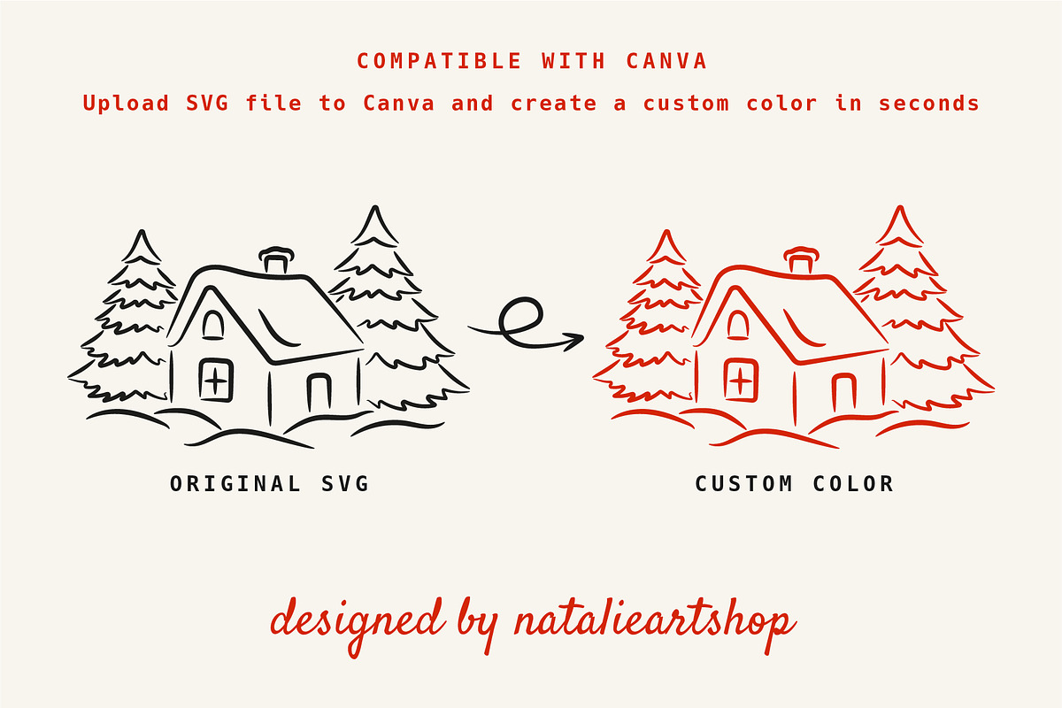 Christmas Hand Drawn Illustrations, a Seasonal Illustration by NatalieArtShop (Photo 13 of 13)