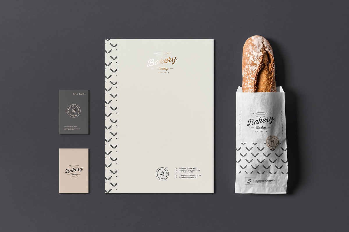 Bakery Branding Mock-up, an Advertising Mockup by Yogurt86 (Photo 2 of 11)