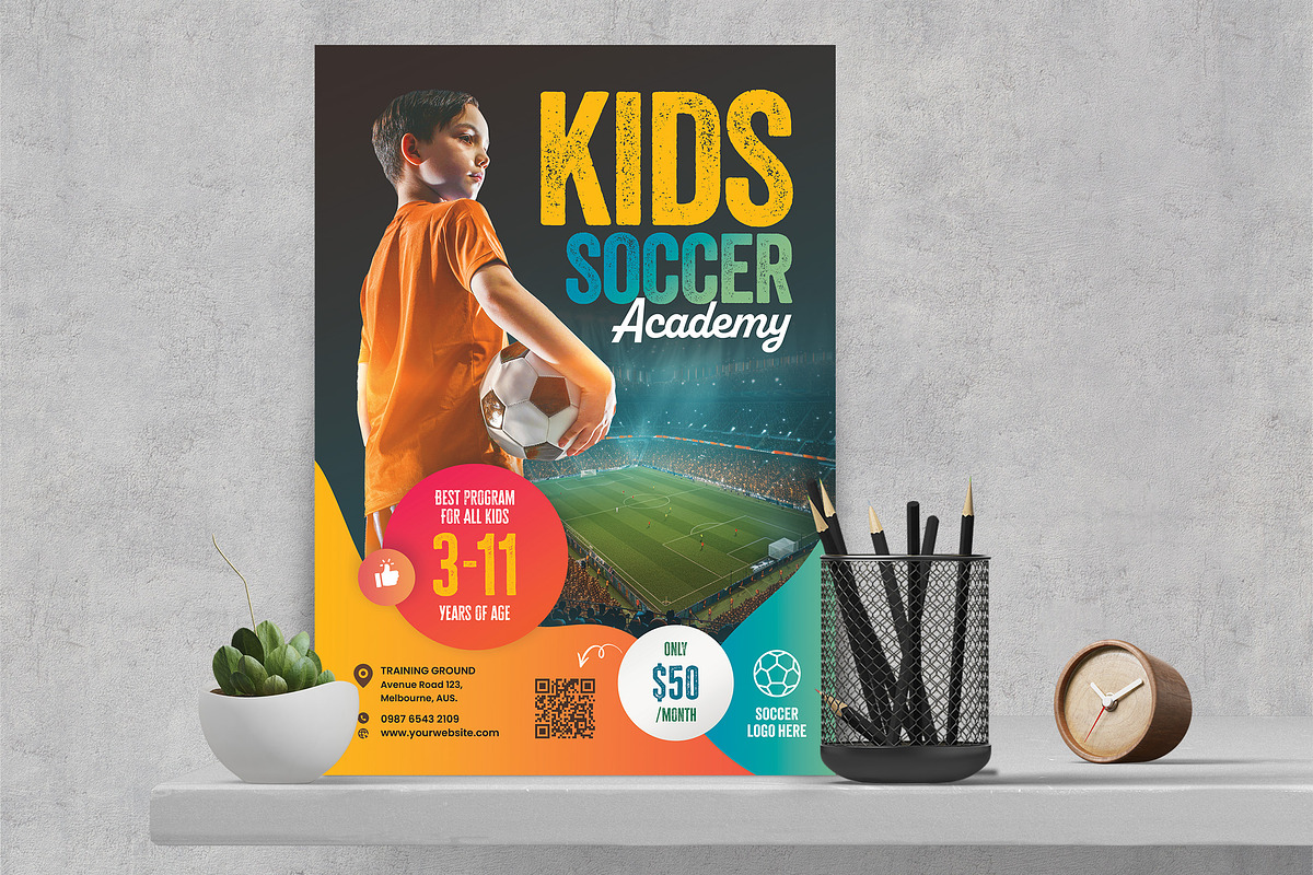 Kids Soccer Academy Flyer Template, a Flyer Template by Boostock (Photo 4 of 6)