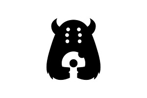 monster donuts negative space logo, a Branding & Logo Template by VASTARD STUDIO