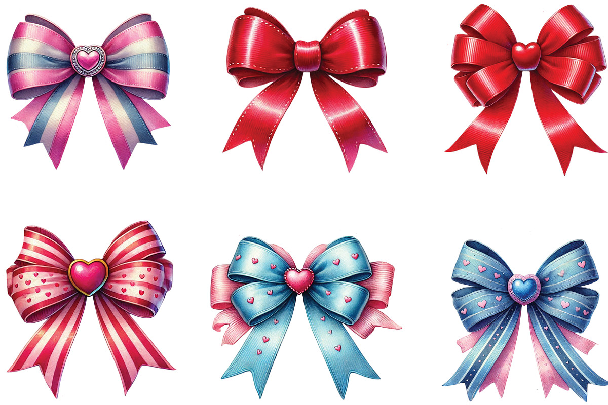 Coquette Valentine Bow Clipart Bundl, an Illustration by DreamCafeArt (Photo 4 of 4)
