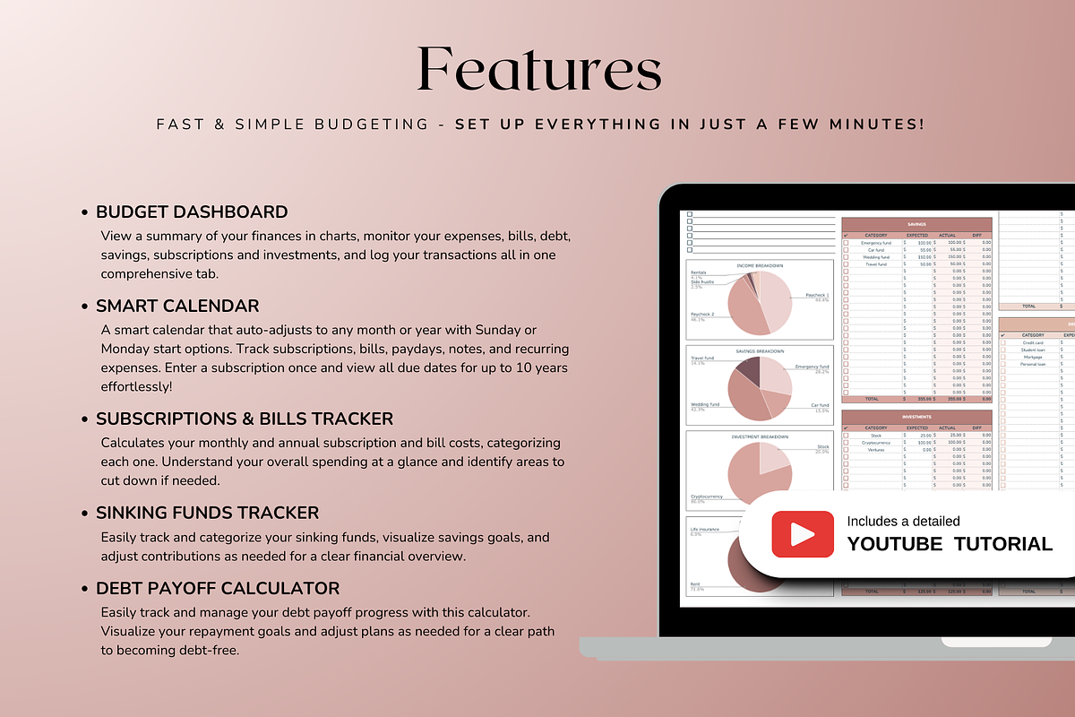 Ultimate Monthly Budget - Neutral, a Templates & Theme by The Creative Plans co (Photo 3 of 10)