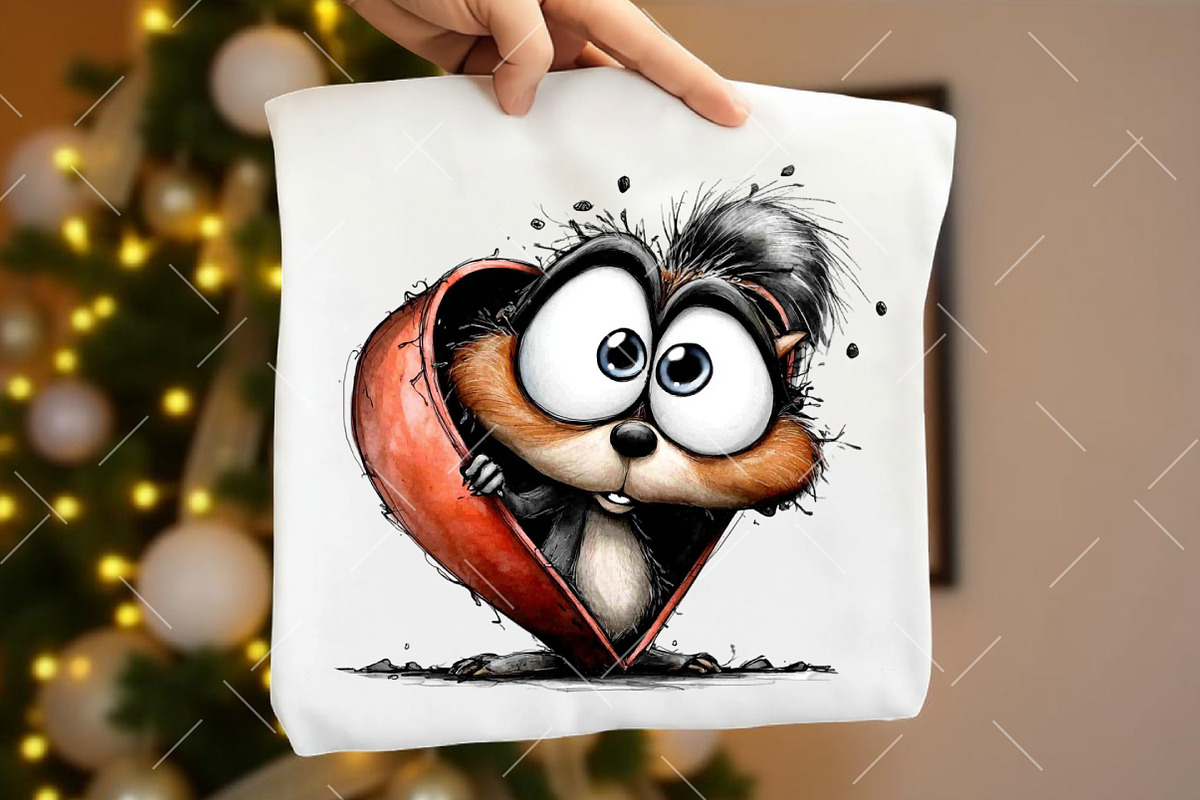 Whimsical Valentine Squirrel Clipart, an Illustration by OK Design (Photo 4 of 6)