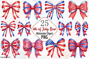4th of July Bow Clipart, a Decorative Illustration by RobertsArt