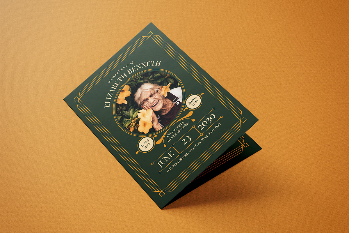 Funeral Program, a Card Template by graphicook (Photo 1 of 3)