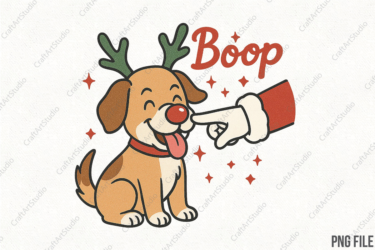 Christmas Boop Dachshund PNG, an Illustration by CraftArtStudio (Photo 1 of 4)