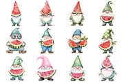 Watermelon Gnome Clipart, an Illustration by Design Market (Thumbnail 2 of 4)