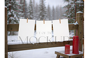 Holiday Cards Mockup in Nature, a Product Mockup by MockupWizard (Thumbnail 1 of 3)