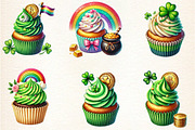 St Patrick's Day Cupcake Clipart, a Seasonal Illustration by DreamArtGraphic (Thumbnail 3 of 5)