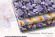 Watercolor Violet Floral Collection, a Decorative Illustration by Damian Roh (Thumbnail 12 of 14)