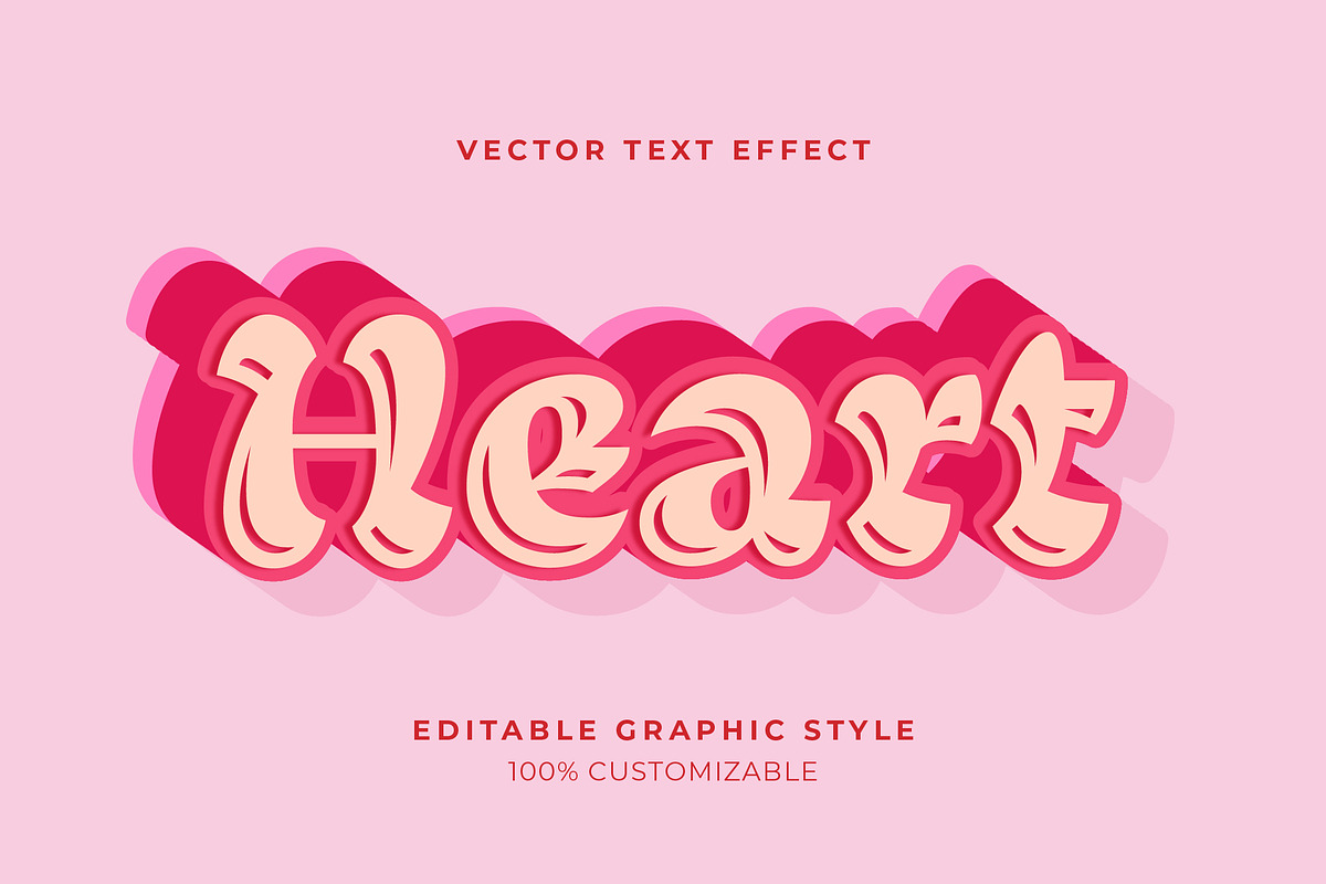 Romantic Retro Layered Text Effect
