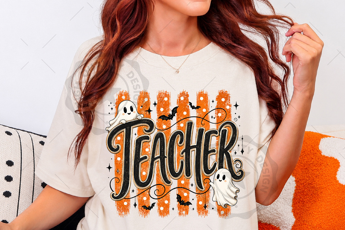 Spooky Halloween Ghost Teacher PNG, a Seasonal Illustration by OK Design (Photo 2 of 5)