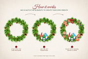 Watercolor Christmas Wreath Creator, a Seasonal Illustration by Where summer is (Thumbnail 3 of 13)
