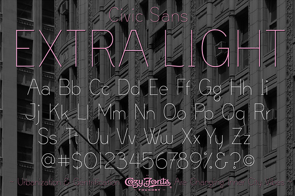 Civic Sans Extra Light preview 3