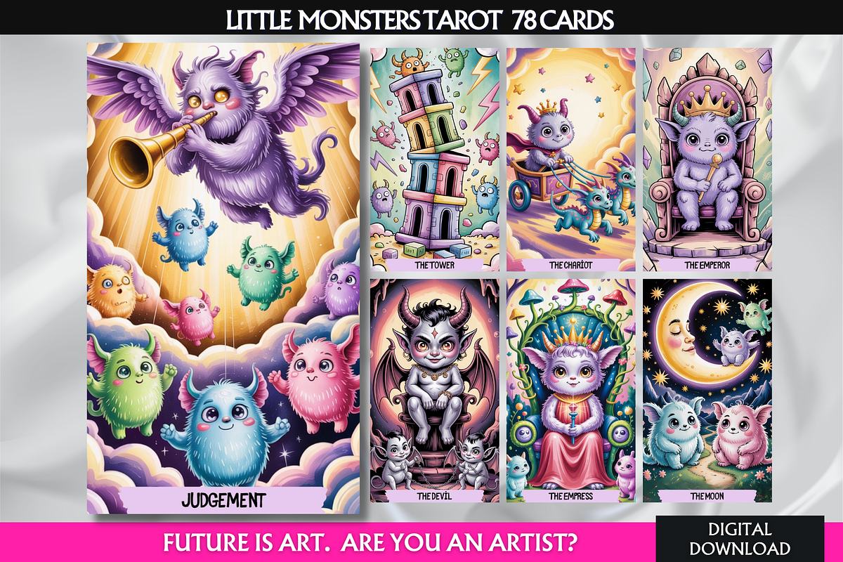 Little Monster Tarot Cards Deck, an Object Illustration by Mugio (Photo 1 of 6)