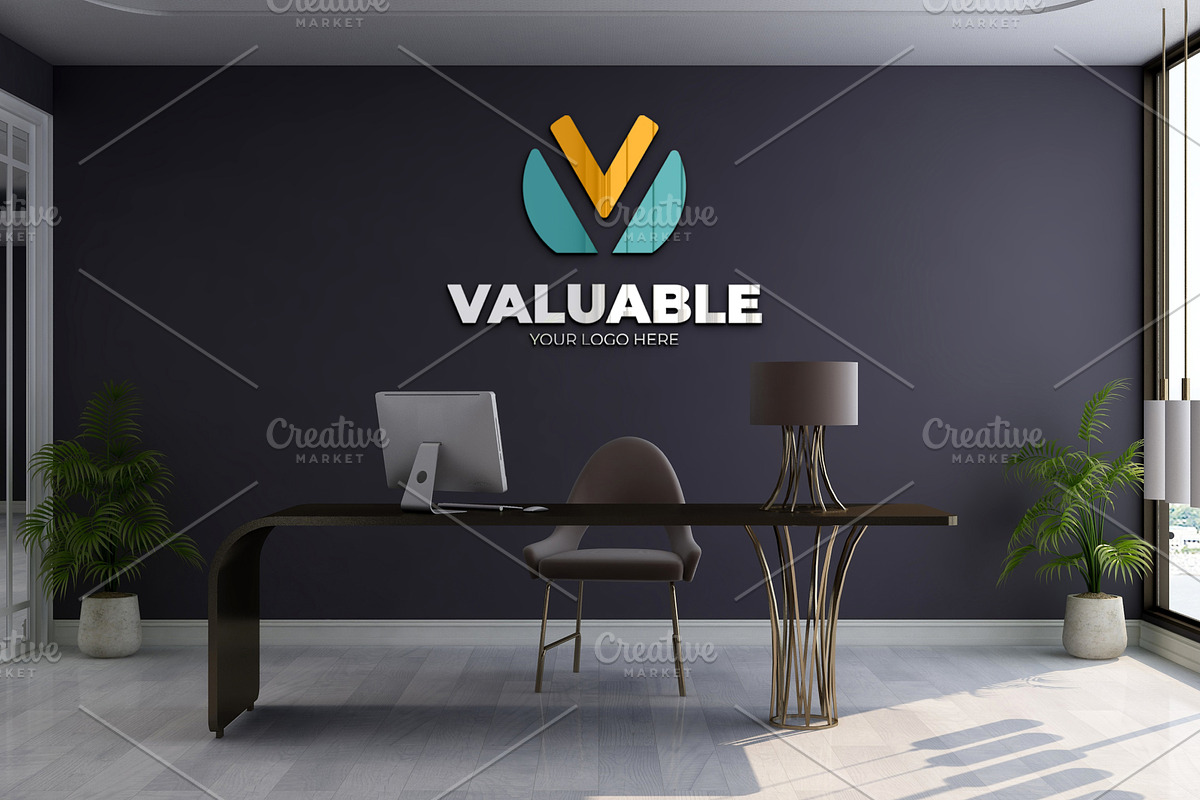 PSD Office Room Wall Logo Mockup, a Product Mockup by Ayy (Photo 8 of 13)