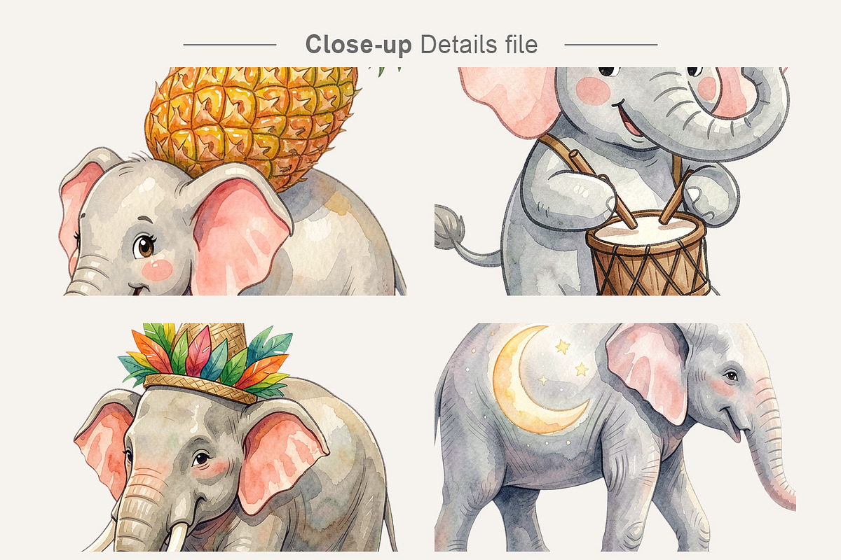 Cute Elephant Sublimation PNG, an Animal Illustration by Artnoy (Photo 4 of 18)
