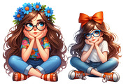 Quirky Cute Little Girl Clipart, an Illustration by Designworld (Thumbnail 4 of 6)