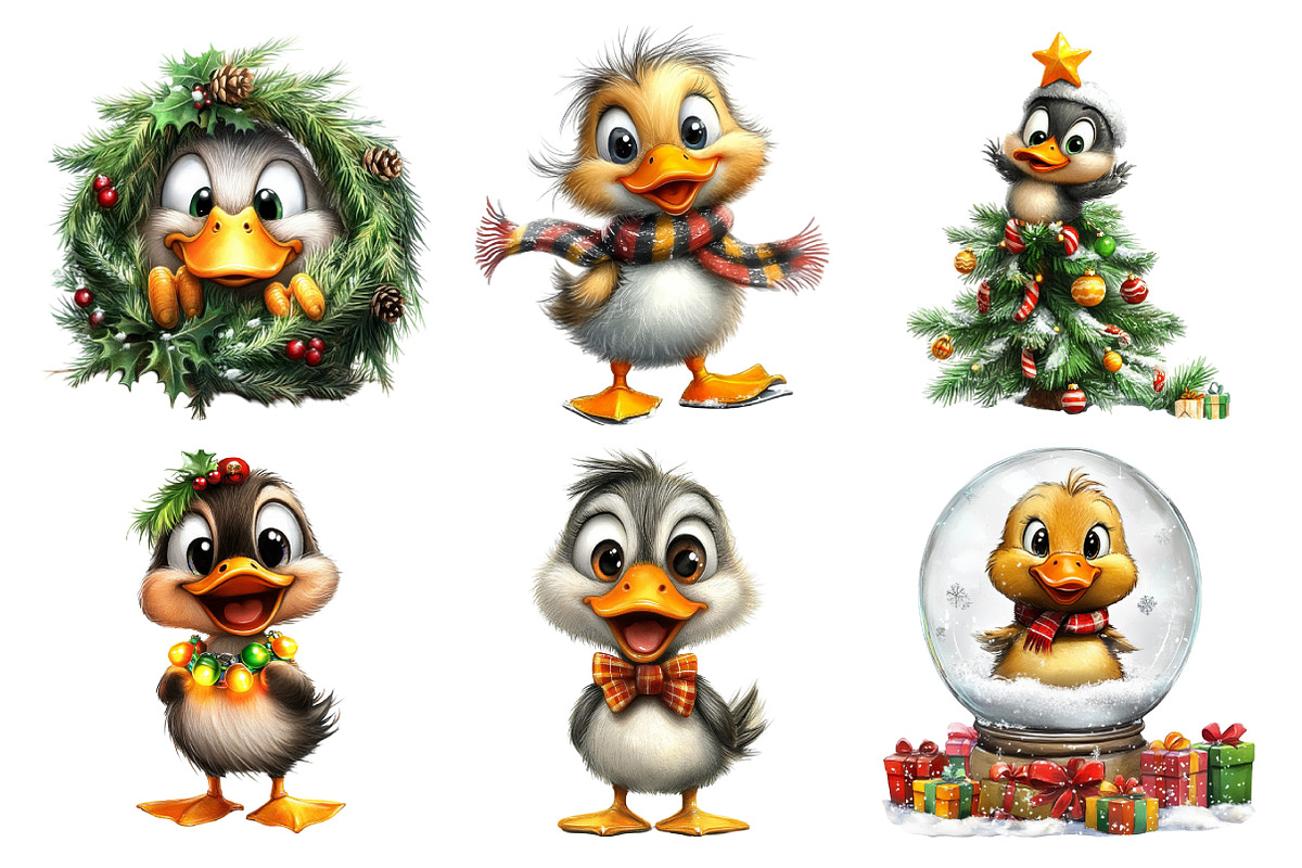 Whimsical Christmas Duck Clipart, an Illustration by Daily.Designs (Photo 5 of 5)