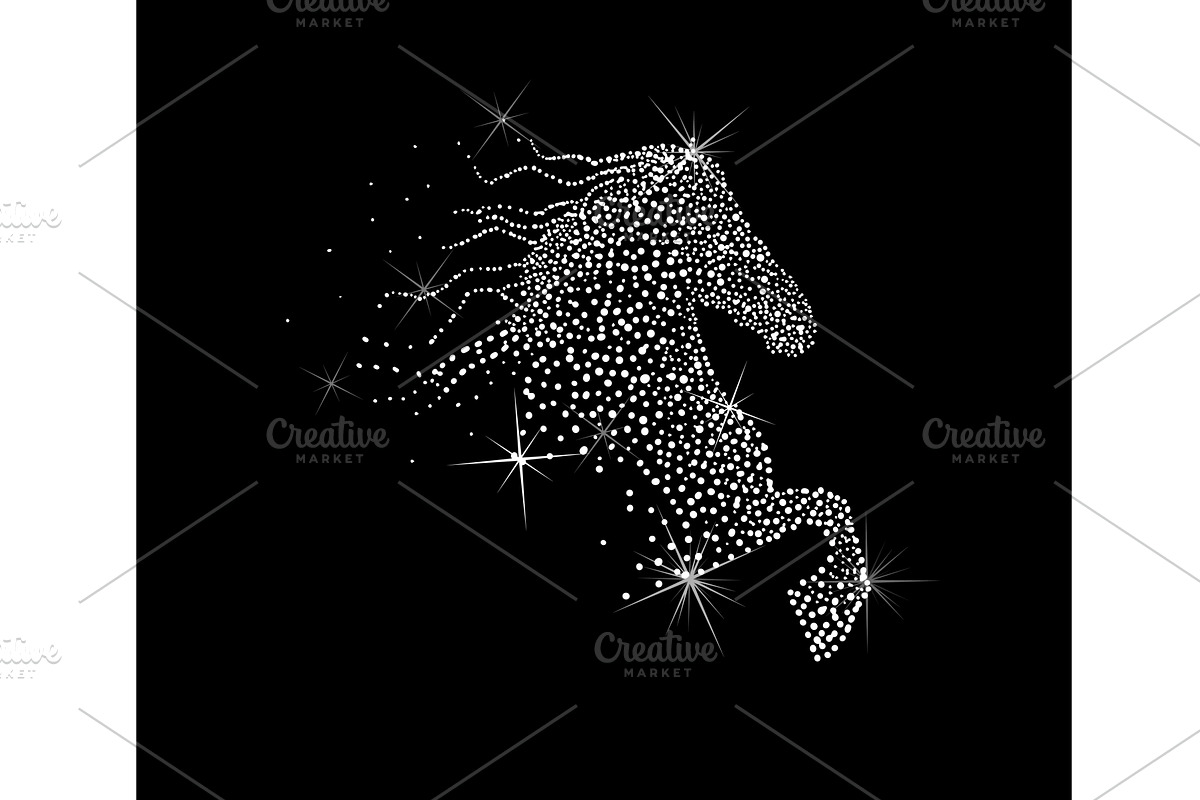 Constellation Horse. hand drawn. Not, an Animal Illustration by Nenahliadava Design