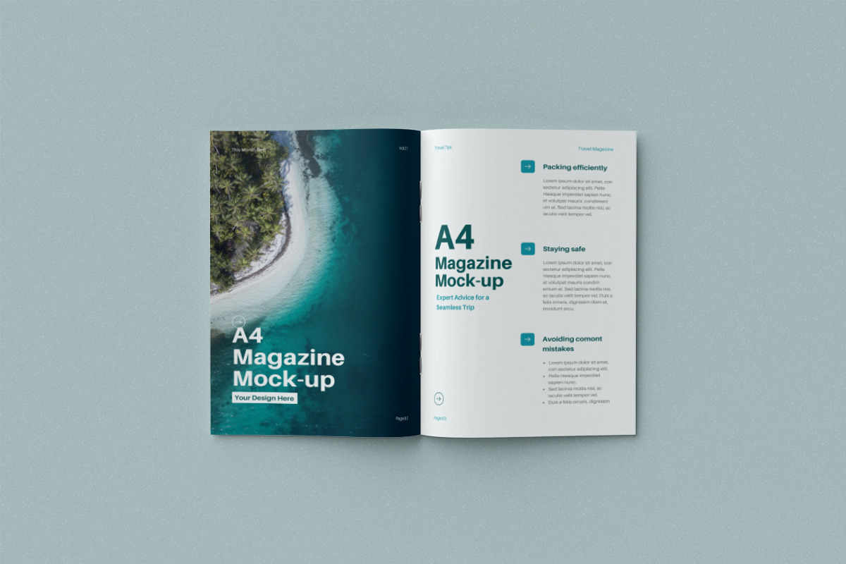 A4 Landscape Magazine Mockup, an Advertising Mockup by Twins_studio926 (Photo 3 of 5)