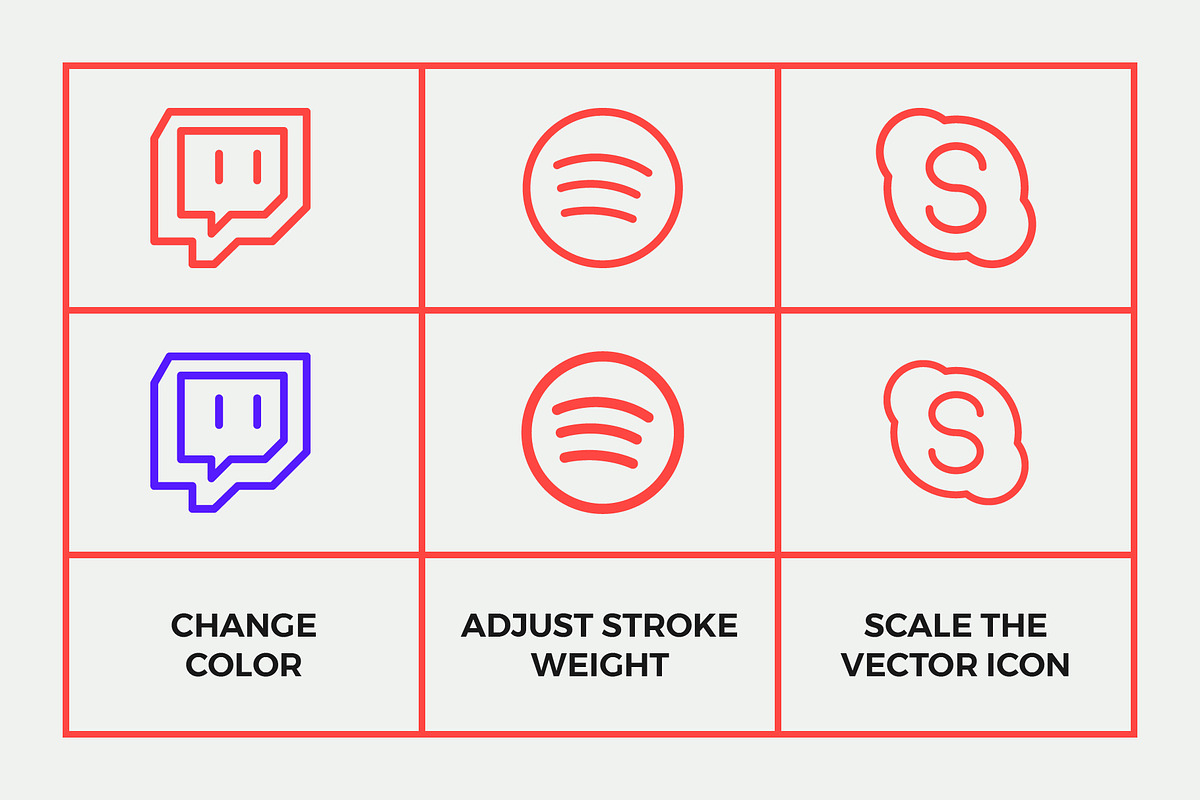 Social Media Line Icons Pack, an Outline Icon by Abstracto-Create (Photo 2 of 5)