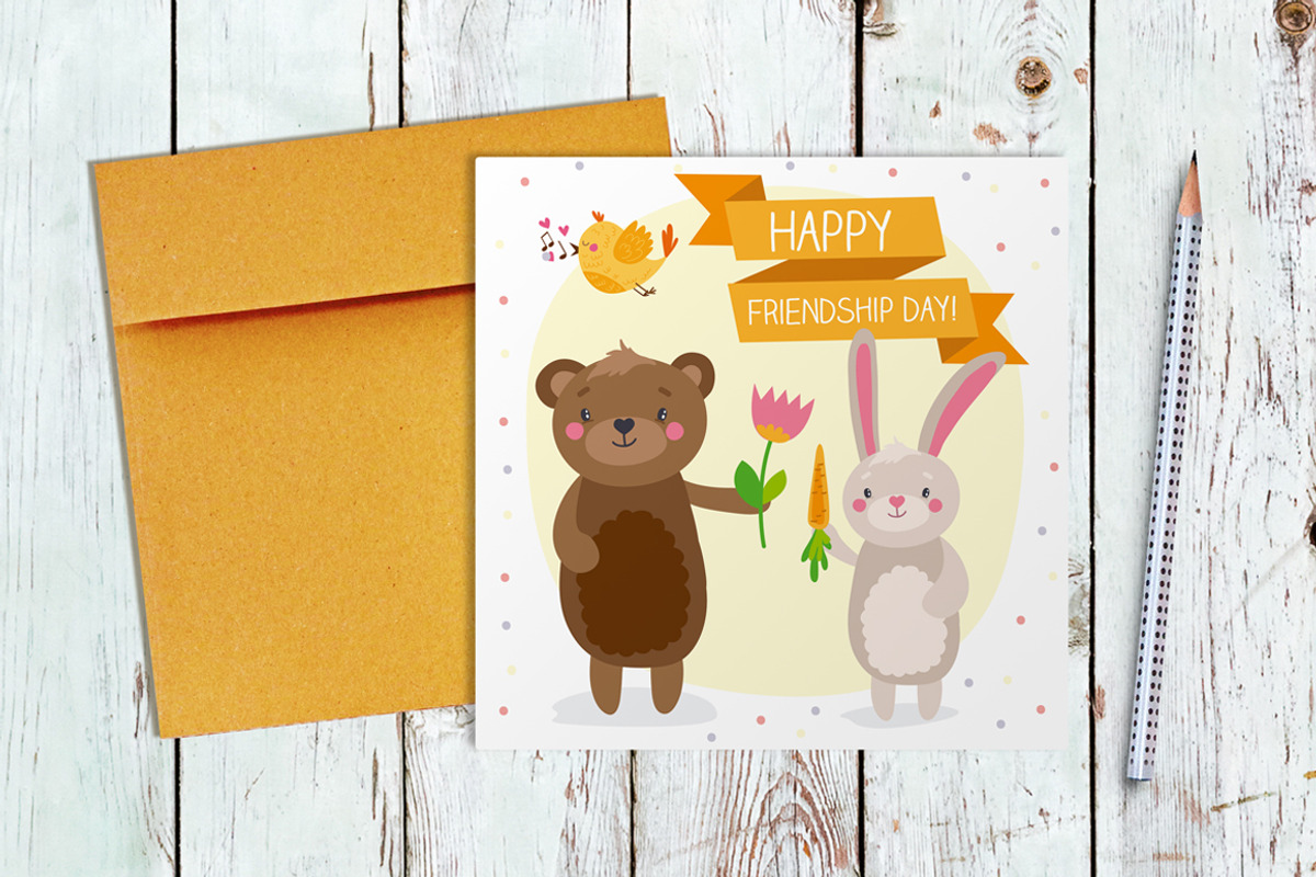 Happy Friendship Day Cards, an Animal Illustration by martynmarin (Photo 2 of 3)