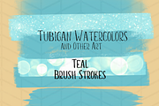 12 Brush Strokes - 6 Teal and 6 Rose, a Texture Illustration by Tubigan Art (Thumbnail 6 of 7)