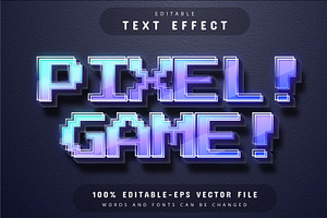 Pixel game text effect editable
