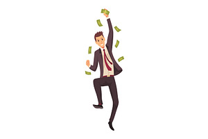 Rich man flat cartoon comic, a Person Illustration by Things for designers