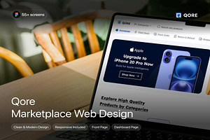 Qore - Marketplace Web Design, an UI Kit Template by Lumina_ui_ux202